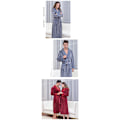 Miniatyrbilde 3 av 4: Ekstra lang badekåpe for høst og vinter, tykk flanell nattkjole, badekåpe for menn, korallfløyel badekåpe for kvinner, hotellbadekåpe (1 stk) Grey XL