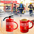 Miniatyrbillede 3 af 5: Kaffekrus formet som brandslukker, Personligt kaffekrus, Krus med låg og ske, 3D tekop