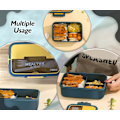 Miniatyrbild 4 av 4: 1500 ml japansk stil Bento lunchlåda läckagesäker, 3-i-1 fack, återanvändbar Bento lunchlåda måltidsförberedelsebehållare (blå) Navy