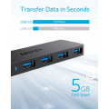 Miniatyrbillede 3 af 5: 4-Ports USB 3.0 Ultra Slim Data Hub med 60cm Forlænget Kabel til Macbook, Mac Pro / mini, iMac, Notebook PC, USB-stik, Mobile HDD og mere 60cm