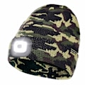 Miniatyrbillede 1 af 4: Unisex 4 LED Lysende Beanie Hat, USB Genopladelig Løbehat Super Lys Håndfri Forlygte Lommelygte Hat, LED Hat til Løbetur Vandreture (Camouflage Grøn) camouflage green