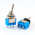 Miniatyrbillede 2 af 3: Stk. Mini Momentær ON-Off-ON Vippekontakt 3 Ben 6A 250V YYV