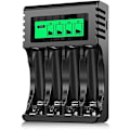 Miniatyrbilde 1 av 5: Rask Oppladbar Batterilader, LCD-lader for Ni-MH/Ni-CD AA/AAA Oppladbare Batterier, Uavhengig Spor & USB Hurtiglading