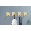 Miniatyrbild 3 av 4: 4-pack, självhäftande klädkrokar i guld för väggmontering, självhäftande handdukskrokar för badrum, dörr, kök, kraftiga krokar för att hänga handdukar, nycklar, hatt, badrock (guld)