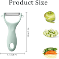 Miniatyrbilde 2 av 5: Y-formet svingbar grønnsaksskreller, sklisikker grepsskreller, ergonomisk håndtak skarp blad rustfritt stål skreller（1 stk/blå）