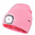 Pikkukuva 1 / 4: Unisex 4 LED -valolla varustettu pipo, USB-ladattava juoksupäällystin erittäin kirkas handsfree-otsalampun pipo, LED-pipo juoksuun ja vaellukseen (vaaleanpunainen) Pink