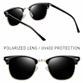 Miniatyrbillede 2 af 3: Semi-Rimless Polariserede Solbriller Herre - UV400 Beskyttelse Retro Halv Ramme Solbriller Unisex Polariserede Herre Dame Solbriller
