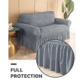 Miniatyrbillede 5 af 5: Loveseat Betræk 1 Del til 2-Pude Sofa med Skørt, Holdbar Vaskbar, Nem Pasform Universal Møbelbeskytter (2-Sæders, Grå)