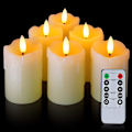 Miniatyrbillede 1 af 5: 6 stk. ægte voks flammefri tealights stearinlys, LED lys søjlelys, batteridrevne flimrende stearinlys til boligindretning, 5 x 7 cm. Batteri inkluderet 5×7cm
