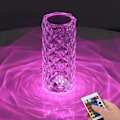 Miniatyrbilde 1 av 5: Krystallampe Romantisk LED Rose Diamant Bordlampe 16 Fargeskiftende RGB Nattlys for Soverom Stue Festmiddag Valentinsdag Juledekor