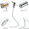 Pikkukuva 4 / 5: LED USB-tuuletin, Mini LED-kellotuuletin joustavalla hanhenkaulalla, kannettava hiljainen henkilökohtainen USB-virtatuuletin kotiin, toimistoon