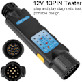 Miniatyrbild 2 av 5: 12V 13-polig släpvagnstestare diagnostiskt verktyg kabelkontroll ljus test kontakt adapter bil lastbil husvagn tillbehör