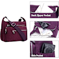 Miniatyrbild 3 av 5: Dam Casual Multi-Pocket Crossbody Väska Resehandväska Messenger Väska för Shopping Vandring Daglig Användning Rose red