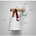 Miniatyrbillede 3 af 4: Væglampe Sconce Moderne Træ Læder Dekorativ Led Væglamper E27 Base Belysningsarmatur (Hvid)