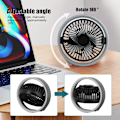Pikkukuva 4 / 5: Mini USB Pöytätuuletin, 3-nopeuksinen kannettava pöytätuuletin, pieni hiljainen pöytätuuletin, 1800mAh ladattava pöytätuuletin toimistoon, kotiin, autoon ja matkoille (Pinkki)