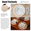 Pikkukuva 4 / 5: Beige punotut pyöreät tabletit, 6 kpl, lämmönkestävät pestävät pöytätabletit keittiöön, 38 cm, beige Beige