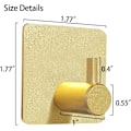 Miniatyrbild 4 av 4: 4-pack, självhäftande klädkrokar i guld för väggmontering, självhäftande handdukskrokar för badrum, dörr, kök, kraftiga krokar för att hänga handdukar, nycklar, hatt, badrock (guld)