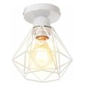 Miniatyrbilde 1 av 4: Moderne industriell taklampe E27 taklampe 16cm diamant skjerm for soverom hall - hvit