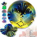 Miniatyrbild 1 av 5: 3D-tryckt Växelkula Spinnkula eller Kub Fidget Leksak, Växelklot, Växelkula Pop Fidget Leksak, Diameter 8cm, (Guld Blå)