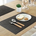 Pikkukuva 3 / 5: PVC-tablettien, liukumattomien lämmönkestävien pestävien vinyylitablettien setti, musta, 4 kpl Silver,Black