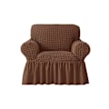 Miniatyrbillede 1 af 5: Armstolbetræk 1-sæders Sofa Betræk med Skørt, Holdbart Vaskbart Høj Elastisk Strækbar, Nem Pasform Universal Møbelbeskytter