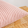 Miniatyrbillede 3 af 5: Corduroy Granule Pudebetræk Dekorative Pudebetræk Aflange Bløde Pellets Solid Pudebetræk til Sofa Soveværelse 12x20 Tommer 2#Pink