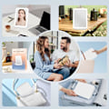 Miniatyrbild 5 av 5: Uppladdningsbar Sminkspegel för Resor, Portabel Sminkspegel med Belysning, 3 Färglägen, Dimbar Touchskärm, LED Kosmetikspegel för Bord