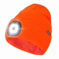 Pikkukuva 1 / 4: Unisex 4 LED -valolla varustettu pipo, USB-ladattava juoksupäälakki erittäin kirkas handsfree-otsalampun pipo, LED-pipo juoksuun ja vaellukseen (oranssi) Orange