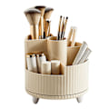 Miniatyrbillede 2 af 5: 360 Graders Makeup Organizer Spinnende Kosmetik Display Cases med 5 Rum Acryl Klar Rund Drejeskive Opbevaringsskuffe Counter Organizer Case, A A