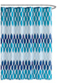 Pikkukuva 1 / 4: Tekstuurikuvioinen suihkuverhosetti, 1 suihkuverho ja 12 metallilenkkiä, ruostumaton, 100% polyesteri, konepesu, mitat 70” x 72”, sininen Blue