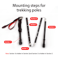 Miniatyrbillede 4 af 5: Vandrestave til vandreture, trekkingstave til kvinder og mænd, letvægts unisex med tilbehør, 2 stk., sort