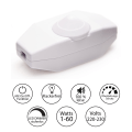 Miniatyrbilde 2 av 5: Lysdimmer, dreiebryter med hvit 220-230V kabel, trykknapp for dimbare LED-er