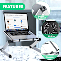 Miniatyrbillede 4 af 5: Foldbart Laptop Stativ Skrivebord Justerbart Laptop Stativ Til Seng Foldbart Laptop Bord Bærbart Med Køleventilator Sofa Sofa Bakke Til Tablet Laptop MacBook