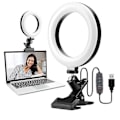 Pikkukuva 1 / 5: Selfie-rengasvalon kiinnike, suoratoistomonitoreille ja kannettaville tietokoneille, Zoom-valaistus LED-rengaslampulla, videoneuvotteluvalaistuspaketti