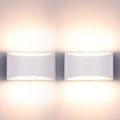 Miniatyrbild 1 av 5: 2 st Vägglampor Inomhus Dimbar Upplampa 10W LED Väggbelysning för Vardagsrum Sovrum Balkong, Varmvitt