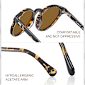 Pikkukuva 5 / 5: Miesten aurinkolasit polarisoidut vintage-silmälasit UV400-suoja ajoon matkustamiseen. Kilpikonnan kuvioiset kehykset ruskeat linssit Tortoise Frame Brown Lens