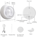 Miniatyrbillede 5 af 5: Genopladelig bevægelsessensor natlampe - Magnetiske natlamper justerbar lysstyrke klæb-overalt kattelampe til væg soveværelse skab trapper