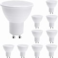 Miniatyrbild 1 av 3: Paket med 10 GU10 LED-lampor, 7 W kallvit (motsvarar 50 W halogen), energisparlampa, ljusflöde 600 lm 120° ej dimbar.