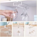 Miniatyrbilde 4 av 4: 2-pakks VinGlassholder Stativ Henger Under Skap VinGlass Stativ Ingen Boring Henger Champagne Goblets Oppbevaring Organizer, Hvit
