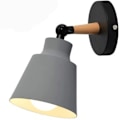 Miniatyrbillede 1 af 5: Moderne indendørs væglampe, væglampe med metalskærm, lanternelampe til soveværelse, stue, seng, læseværelse, gang (farve: grå) grey