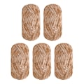 Pikkukuva 1 / 2: 5 Pakkaa Super Pehmeää Chenille-Samettilankaa Neulontavillaa Paksu Lämmin Virkkausneulonta Lankaa Taiteelliseen Neulomiseen Nuken DIY-Laukkuun Puseroon 500g, Vaalea Khaki Light Khaki