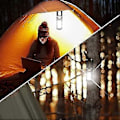 Miniatyrbilde 4 av 5: Oppladbar arbeidslampe, bærbar LED-campinglykt, 180° justerbar arbeidslampe for byggeplass