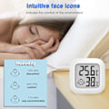 Miniatyrbillede 3 af 5: LCD Digitalt Smile Hygrometer Termometer, Termometer med Temperatur og Fugtighed til Soveværelse, Lager, Kælder, Bil