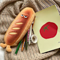 Miniatyrbillede 2 af 3: Brød blyantspose, sjov simuleret brød toast blyantspose, sød brevtaske med lynlås, til kontor skole (3)