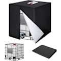 Pikkukuva 1 / 4: 1000L IBC-säiliön suojus, 420D vesisäiliön suojus, UV-suojattu säiliön suojus, IBC-säiliön suojus vetoketjulla, 120 x 100 x 116 cm (musta) Black