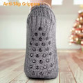 Miniatyrbild 4 av 6: Toffelsockor för män och kvinnor, fluffiga strumpor med grepp, halkfria fleecefodrade, termiskt stöd, julklapp M 40-42 Grey 40-42