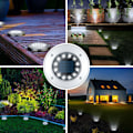 Miniatyrbild 5 av 5: Solcellslampor för Mark 12 LED 4-pack Utomhus Vita Solcellsdrivna Marklampor Vattentäta för Trädgård Gräsmatta Uteplats Gård Uppfart