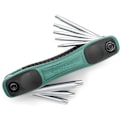 Miniatyrbillede 1 af 5: 8-delt foldbart Torx nøglesæt, T9 - T40 med hærdet legeret stålkonstruktion og bi-materiale komfortgreb