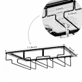 Miniatyrbild 4 av 5: Vinglasställ - Vinglashållare för under skåp, förvaring av glas, hängare, 2-pack metallorganisatör för bar, kök, svart