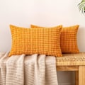 Miniatyrbillede 1 af 6: Corduroy Granule Pudebetræk Dekorative Pudebetræk Aflange Bløde Pellets Solid Pudebetræk til Sofa Soveværelse 12x20 Tommer 6#Orange